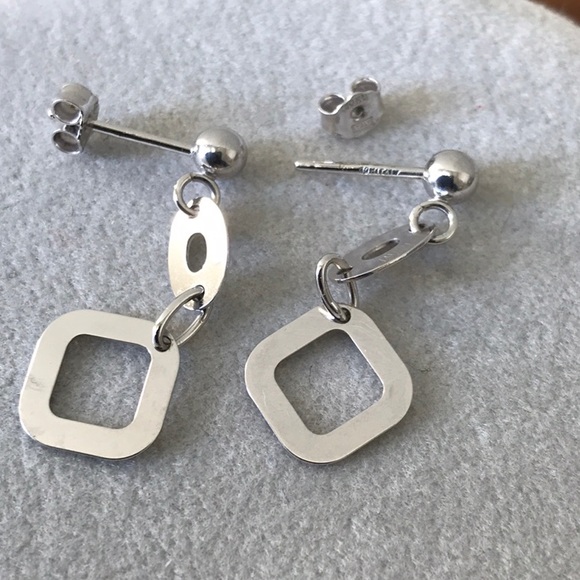 10 k White Gold Solid Italy Made Necklace Earrings - Picture 5 of 10